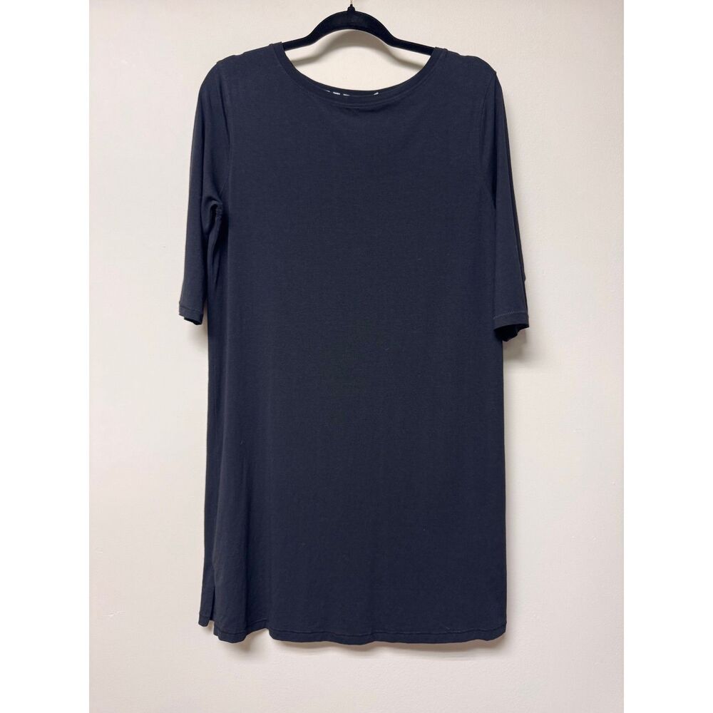 TASC Performance Black Organic Cotton Blend 3/4 Sleeve T-Shirt Dress, Sz S